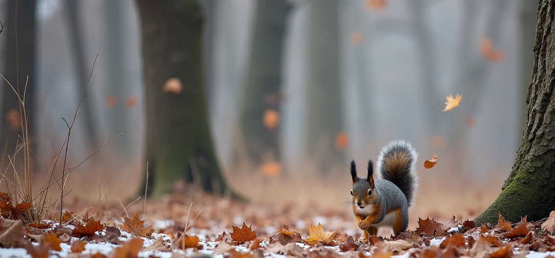 How to Help Nature in Winter: Squirrel in the woods